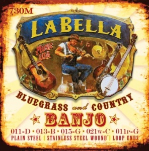 La Bella Banjo Для 5-струнного банджо, петля, 11-11 Medium 730M-LE