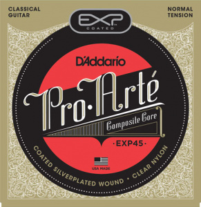 D'Addario Pro-Arte Composite Core, Clear Nylon, Coated, Normal Tension EXP45