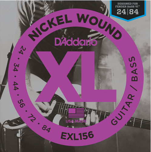 D'Addario Nickel Wound Fender Bass VI 24-84 EXL156
