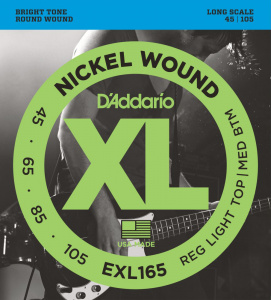 D'Addario Nickel Wound 45-105 Regular Ligth Top Medium EXL165 