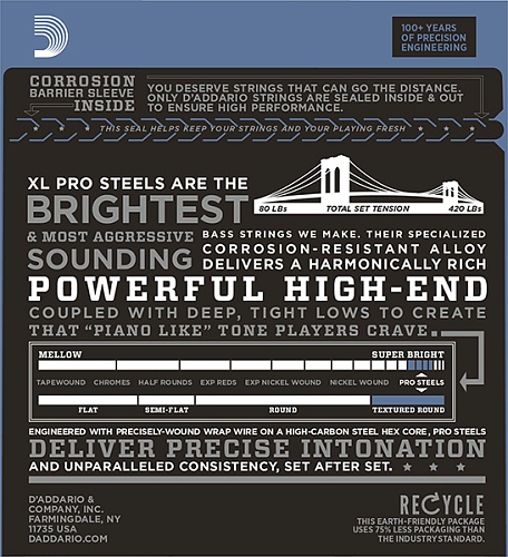 D'Addario Pro Steels 40-95 Super Light EPS220