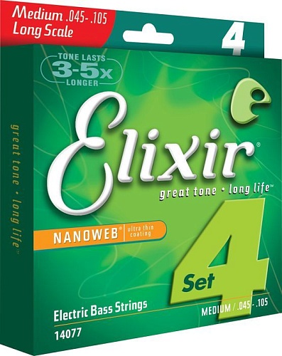 Elixir Nanoweb Nickel 45-105 Medium Light 14077 