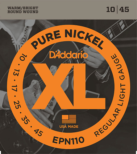 D'Addario Pure Nickel 10-45 Regular Light EPN110 