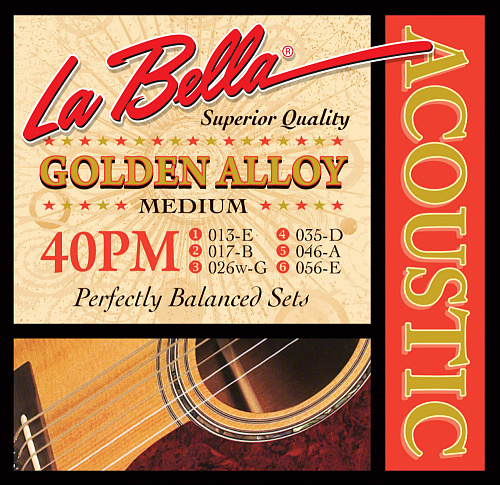 La Bella Golden Alloy 13-56 Medium 40PM
