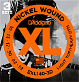 D'Addario Nickel Wound 10-52 Lt Top Heavy Btm EXL140-3D (3 комплекта)