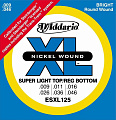 D'Addario Nickel Wound Double Ball 09-46 Super Light Top/Reg Bt ESXL125 