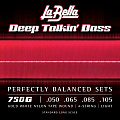 La Bella Deep Talkin' Bass Acoustic Gold White Nylon Tape Wound Bronze 80/20 50-105 750G