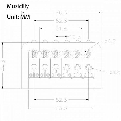 Musiclily MX0826CR Бридж для электрогитары, хром