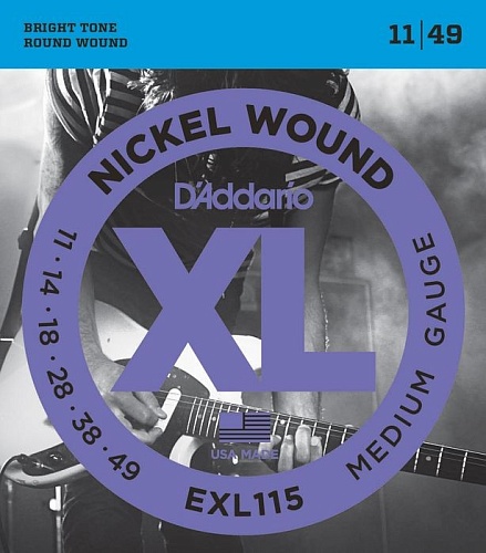 D'Addario Nickel Wound 11-49 Medium EXL115 