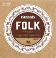 D'Addario Folk Nylon, Ball End, Clear Nylon, Bronze EJ33 