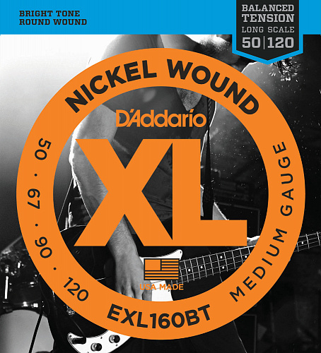D'Addario Nickel Wound 50-120 Medium EXL160BT 