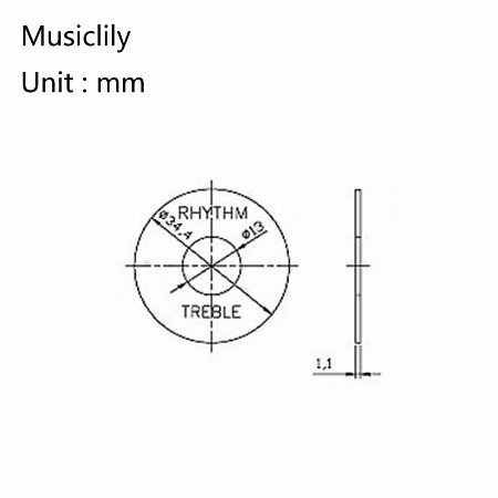 Musiclily MX1584CR-2 Накладка под переключатель Treble/Rhythm, 2шт, кремовая
