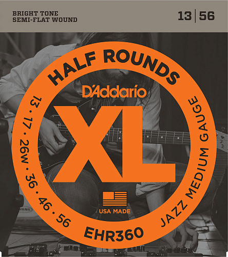 D'Addario Half Round 13-56 Jazz Medium EHR360 