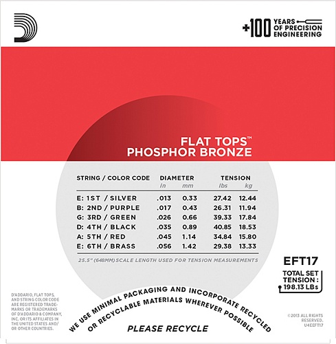 D'Addario Flat Tops 13-56 EFT17