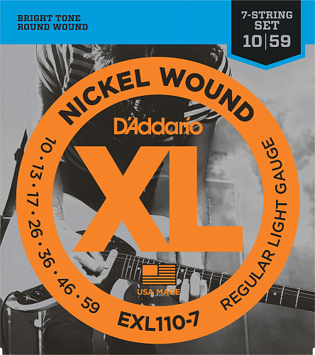 D'Addario Nickel Wound 10-59 Regular Light EXL110-7 