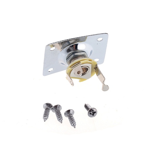 MusiclilyM198 Выходной разъем электрогитары с накладкой, Les Paul style, хром