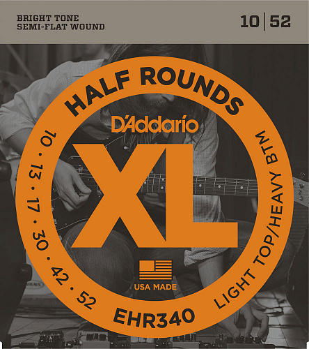 D'Addario Half Round 10-52 Light Top/Heavy Bottom EHR340 