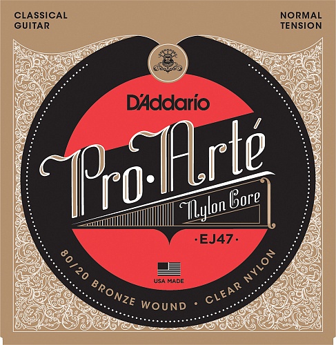 D'Addario Pro-Arte Nylon Core, Clear Nylon, Bronze 80/20 Normal Tension EJ47 