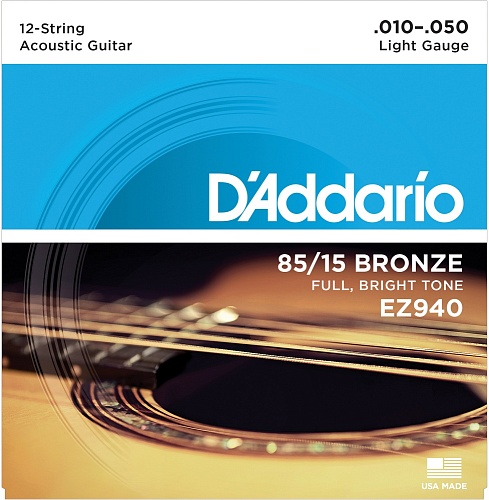 D'Addario American Bronze 85/15 10-50 Light EZ940 