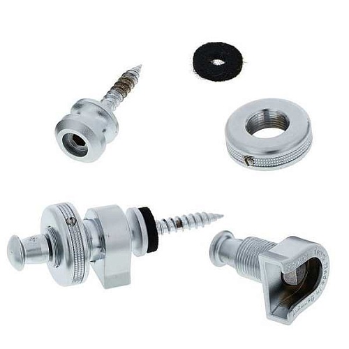 Schaller Security Lock 14010301 Крепление для ремня с блокировкой для гитары, матовый хром