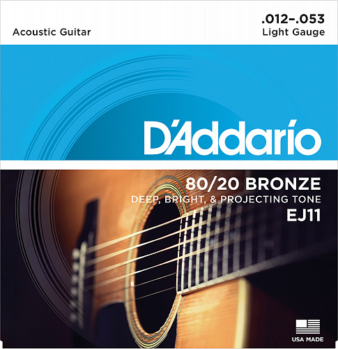 D'Addario Bronze 80/20 12-53 Light EJ11 