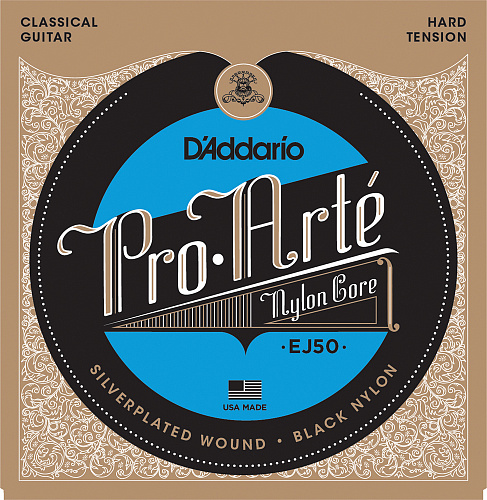 D'Addario Pro-Arte Nylon Core, Black Nylon, Hard Tension EJ50 