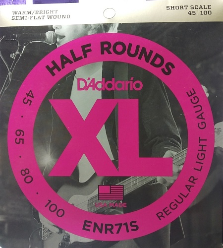 D'Addario Half Rounds 45-100 Regular Light Short Scale ENR71S 