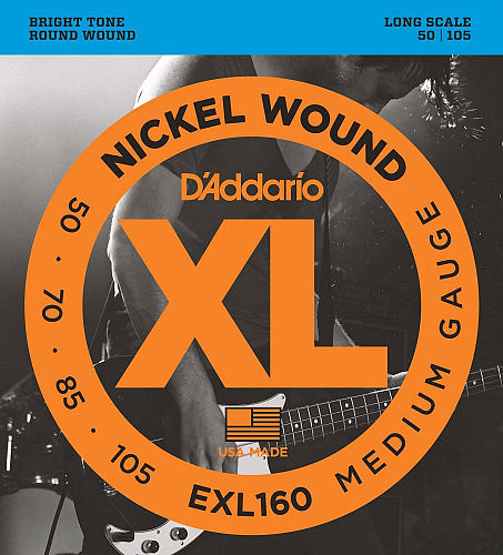 D'Addario Nickel Wound 50-105 Medium EXL160 