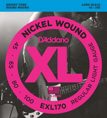 D'Addario Nickel Wound 45-100 Regular Light EXL170 