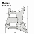 Musiclily MX2248RT Защитная накладка электрогитары Fender Stratocaster HH, 4 сл, черепаший панцирь