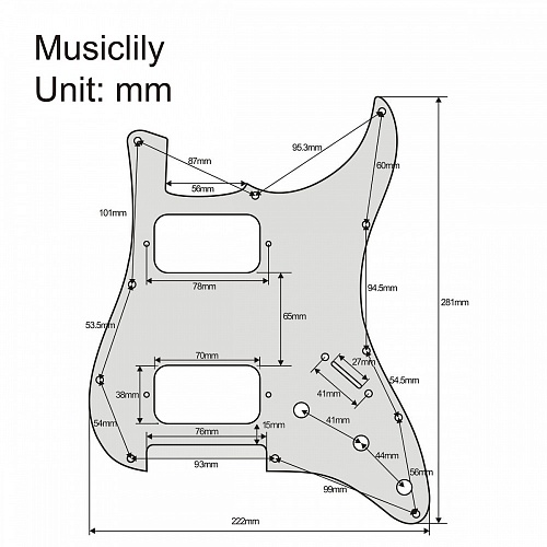 Musiclily MX2248RT Защитная накладка электрогитары Fender Stratocaster HH, 4 сл, черепаший панцирь