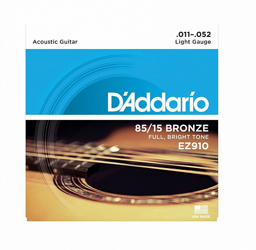 D'Addario American Bronze 85/15 11-52 Light EZ910 