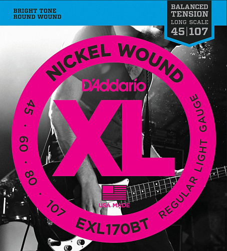 D'Addario Nickel Wound 45-107 Regular Light EXL170BT
