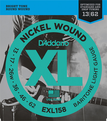 D'Addario Nickel Wound 13-62 Baritone Light EXL158 