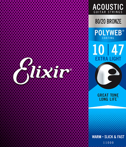 Elixir Polyweb 80/20 Bronze 10-47 Extra Light 11000 