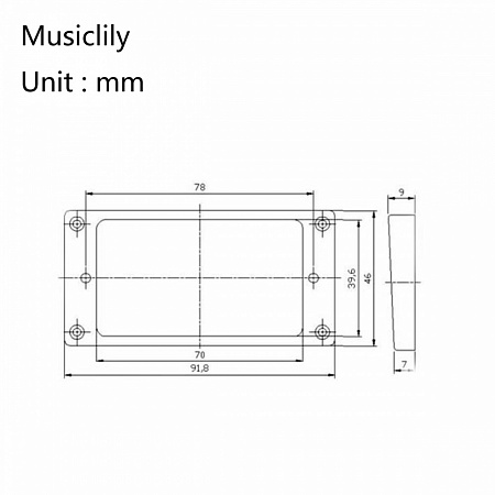 Musiclily MX1588BK-MX1589BK Комплект рамок звукоснимателей (1+1), прямые, черные