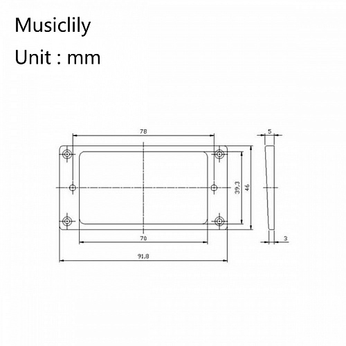 Musiclily MX1588BK-MX1589BK Комплект рамок звукоснимателей (1+1), прямые, черные