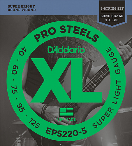 D'Addario Pro Steels 40-125 Super Light EPS220-5