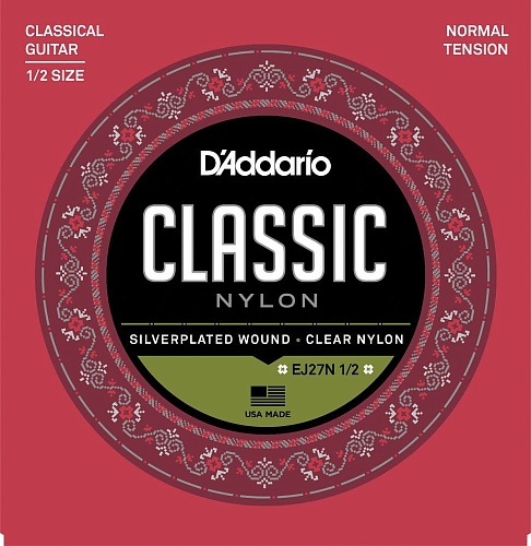 D'Addario Classic Clear Nylon Normal Tension, размер 1/2 EJ27N-1/2 