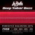 La Bella Deep Talkin' Bass Acoustic Gold White Nylon Tape Wound Bronze 80/20 50-105 750G