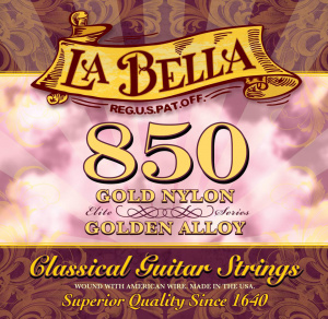 La Bella 850 Gold Nylon, Golden Alloy