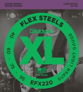 D'Addario Flex Steels 40-95 Super Light EFX220 