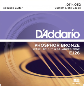 D'Addario Phosphor 11-52 Custom Light  EJ26 