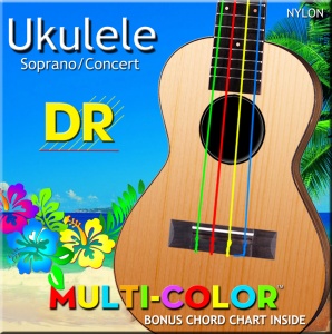 Струны для укулеле DR Multicolor Soprano/Concert UMCSC