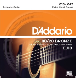 D'Addario Bronze 80/20 10-47 Extra Light EJ10 