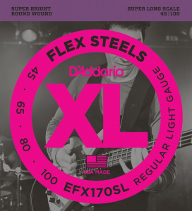 D'Addario Flex Steels 45-100 Regular Light Super Long EFX170SL 