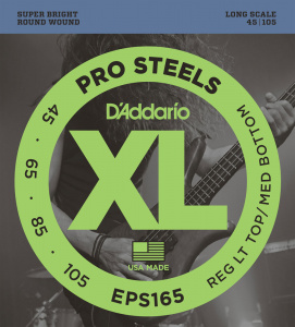 D'Addario Pro Steels 45-105 Regular Lt Top/Med Bo EPS165 