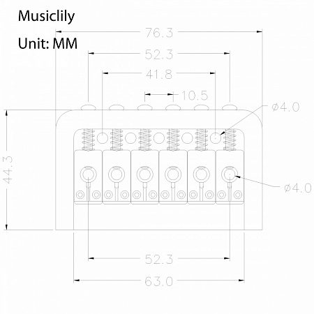 Musiclily MX0826CR Бридж для электрогитары, хром