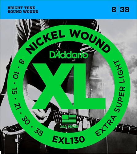 D'Addario Nickel Wound 08-38 Extra Super Light EXL130 