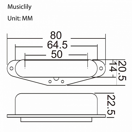 Musiclily MX1252CR Звукосниматель магнитный сингл, для Tele, нековый, хром